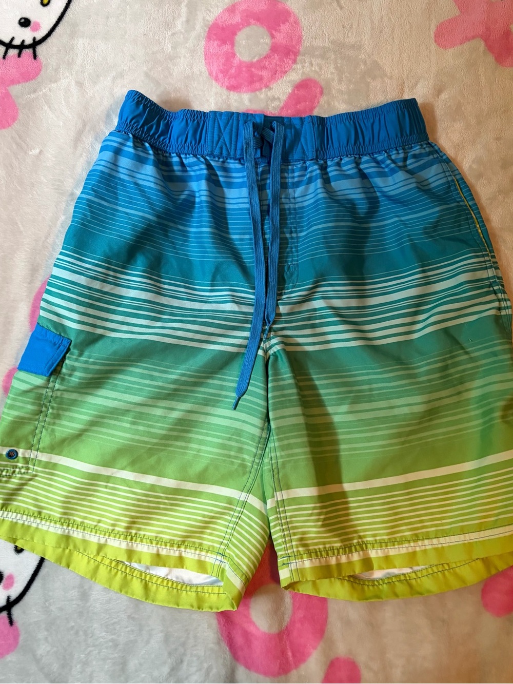 George Men’s Size Medium striped blue and green swim trunks